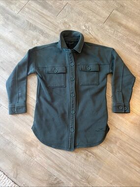 Lazypants Button-Front Green Shacket Size Medium